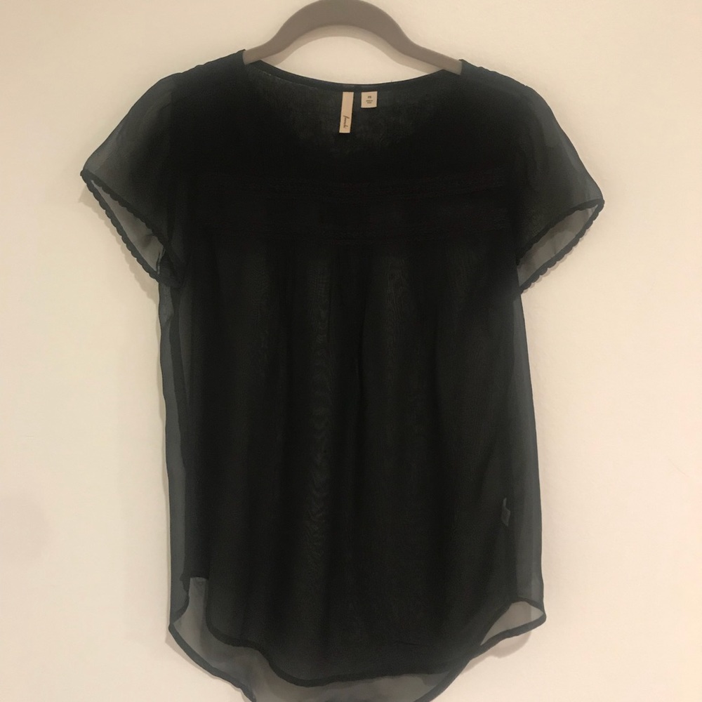 Sheer black T-shirt with Lacey detail